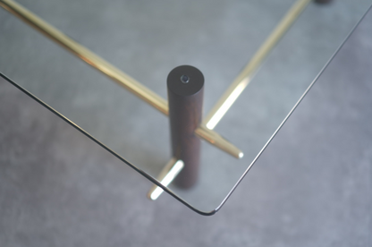 Vintage Mahogany and Brass Coffee Table, C. 1950s