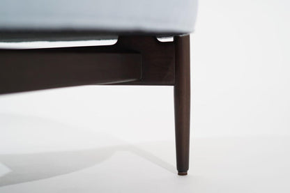 Jens Risom Ottoman in Light Blue Mohair, C. 1960s