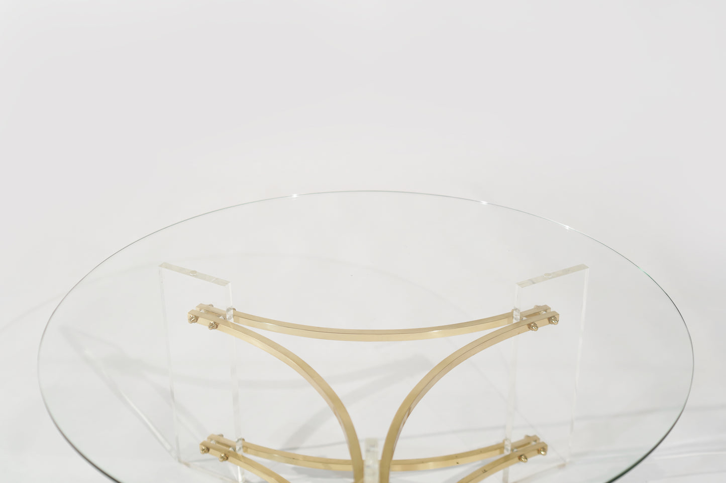 Lucite and Brass Coffee Table by Charles Hollis-Jones, C. 1970s