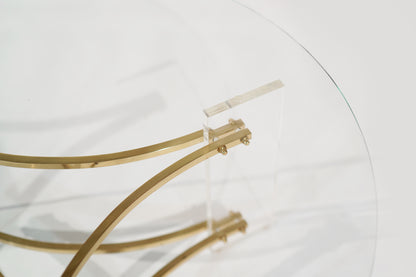 Lucite and Brass Coffee Table by Charles Hollis-Jones, C. 1970s