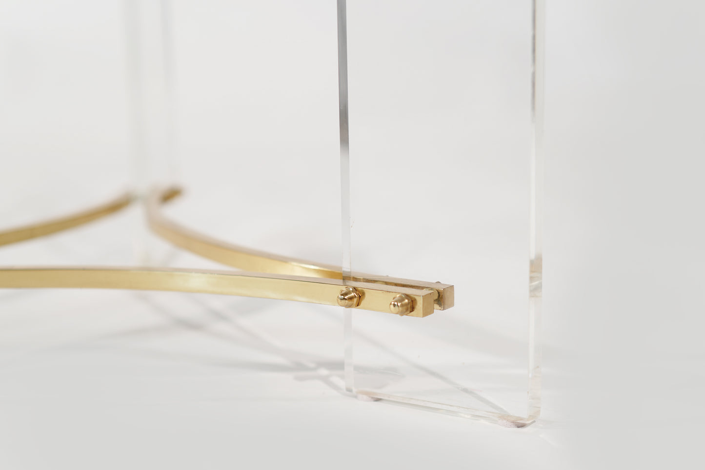 Lucite and Brass Coffee Table by Charles Hollis-Jones, C. 1970s