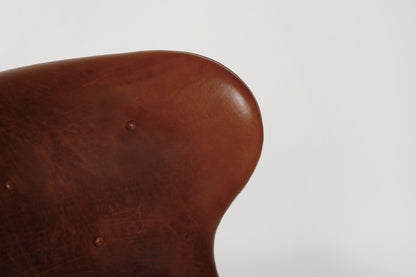 Vintage Wingback Chair in Cognac Leather, C. 1950s