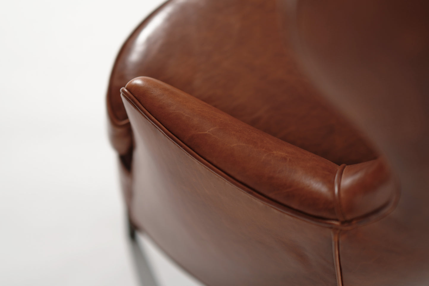 Vintage Wingback Chair in Cognac Leather, C. 1950s