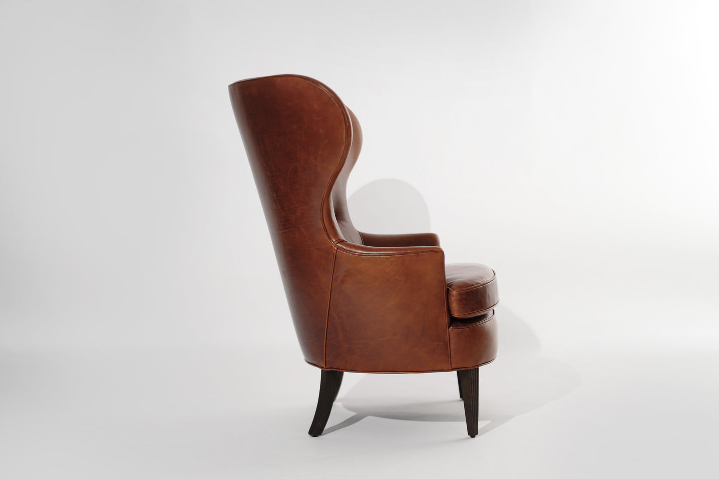 Vintage Wingback Chair in Cognac Leather, C. 1950s