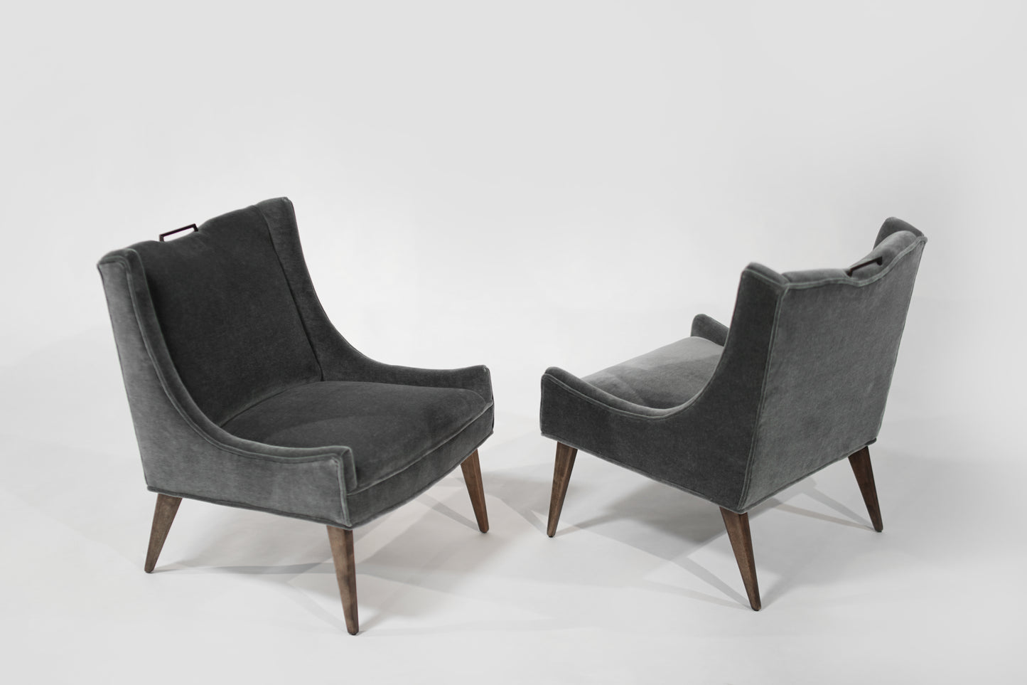 Set of Slipper Chairs by Selig in Plush Mohair, C. 1950s