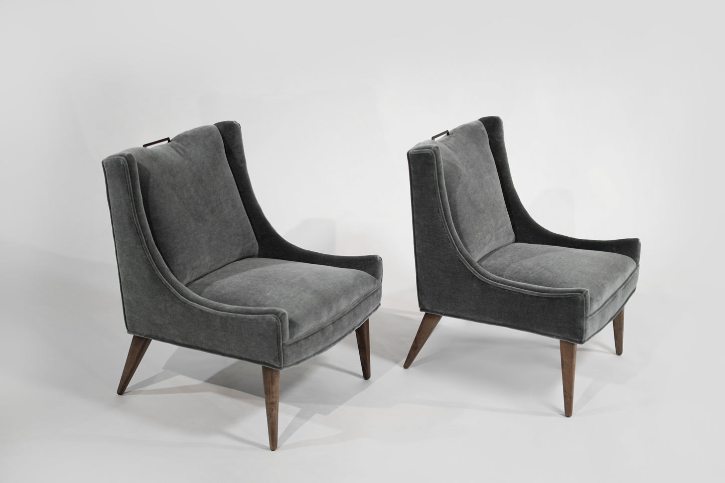 Set of Slipper Chairs by Selig in Plush Mohair, C. 1950s