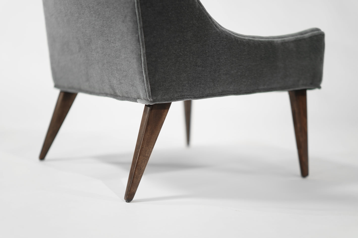 Set of Slipper Chairs by Selig in Plush Mohair, C. 1950s