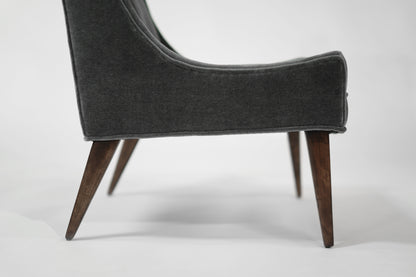 Set of Slipper Chairs by Selig in Plush Mohair, C. 1950s