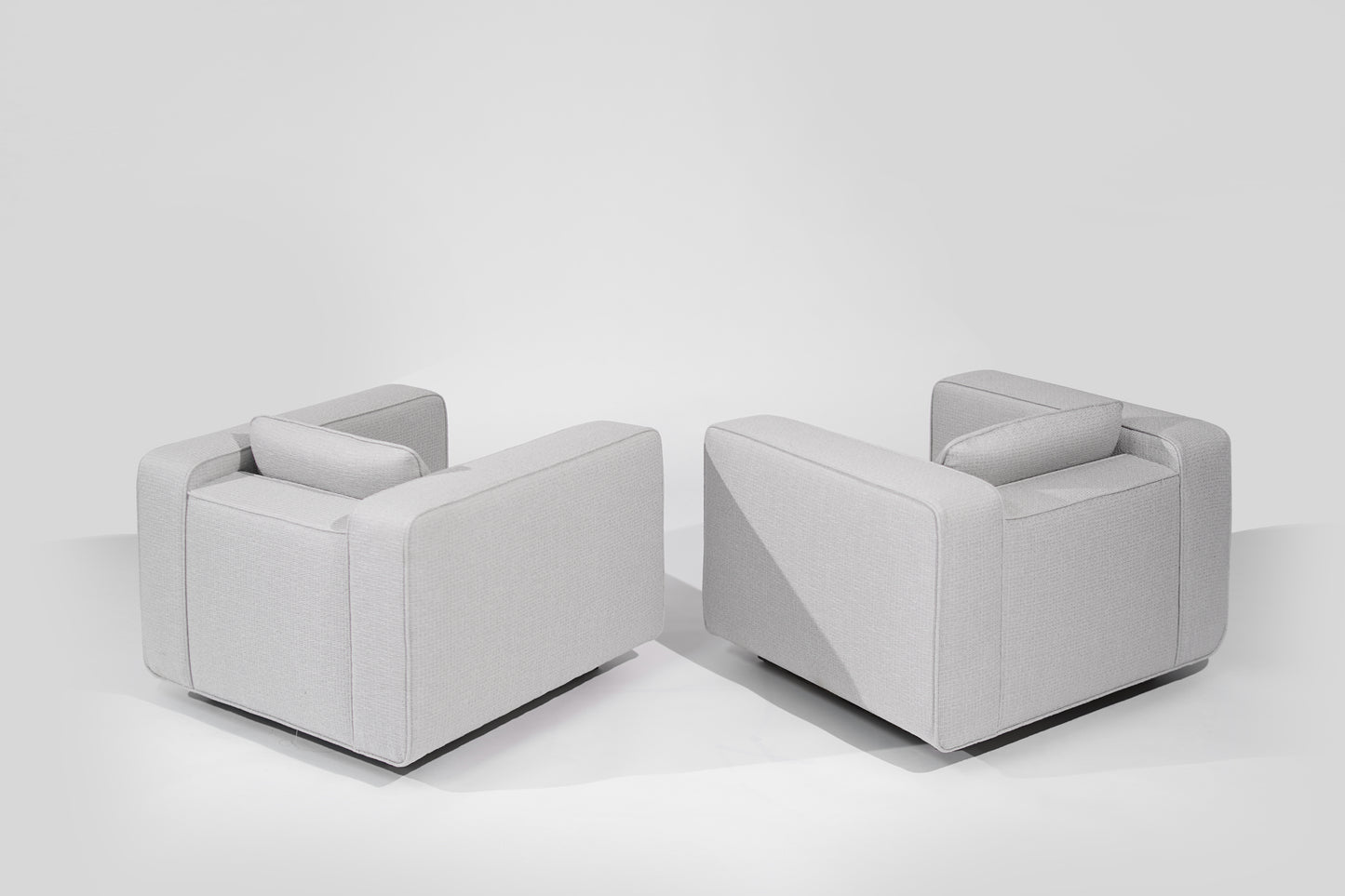 Italian Lounge Chairs in Grey Linen, C. 1950s