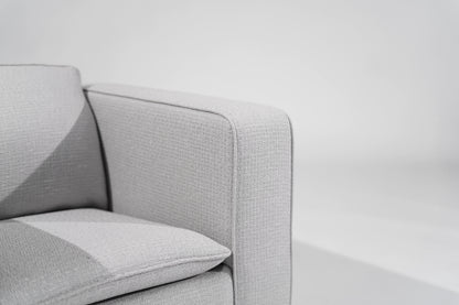 Italian Lounge Chairs in Grey Linen, C. 1950s