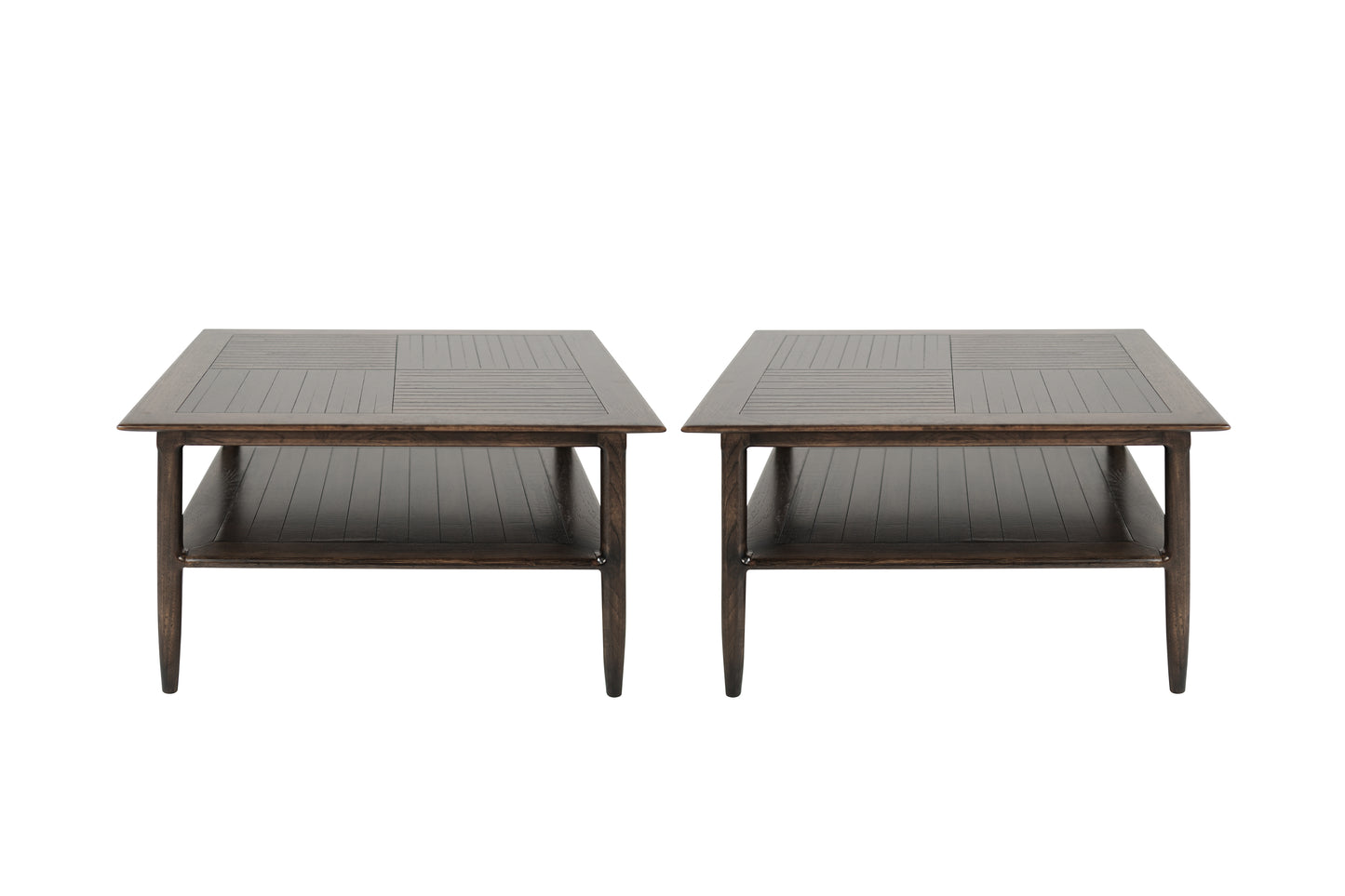 Set of Mid-Century Oak Coffee Tables in Espresso, C. 1950s