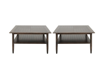 Set of Mid-Century Oak Coffee Tables in Espresso, C. 1950s
