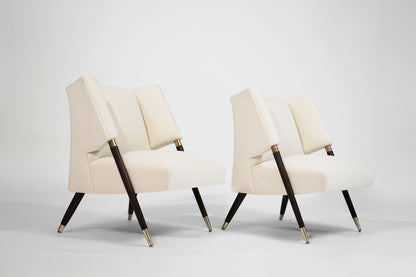 Set of Lounge Chairs by Karpen of California in Mohair, C. 1950s