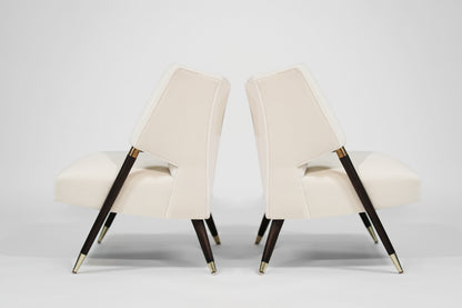 Set of Lounge Chairs by Karpen of California in Mohair, C. 1950s