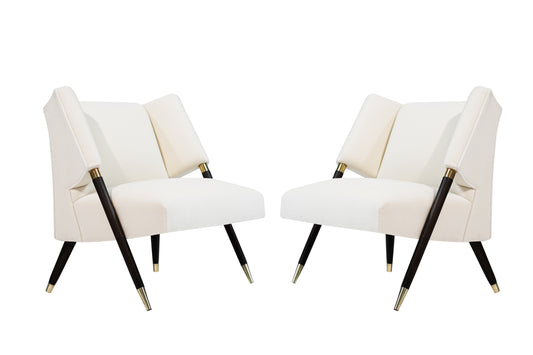 Set of Lounge Chairs by Karpen of California in Mohair, C. 1950s