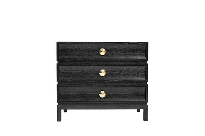 Stacked Bedside Table in Black Ceruse