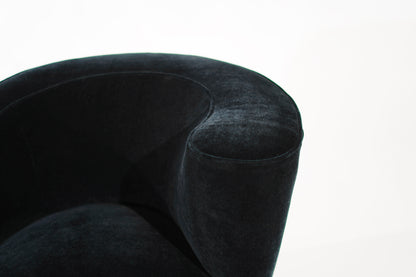 Set of Corkscrew Swivel Lounge Chairs by Vladimir Kagan in Mohair. C. 1970s