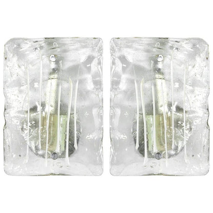 Murano Glass Ice Drip Sconces, Austria, 1960s