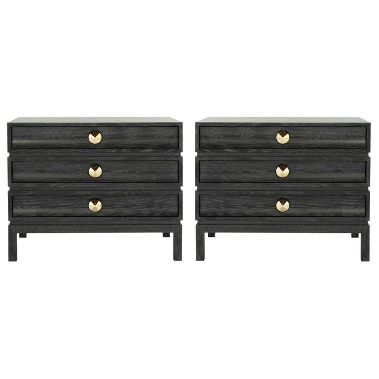 Stacked End Tables in Black Ceruse