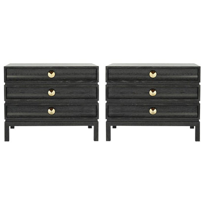 Stacked End Tables in Black Ceruse
