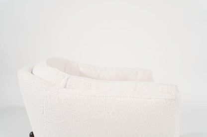 Set of Transitional Tripod Lounge Chairs in Wool, circa 1950s