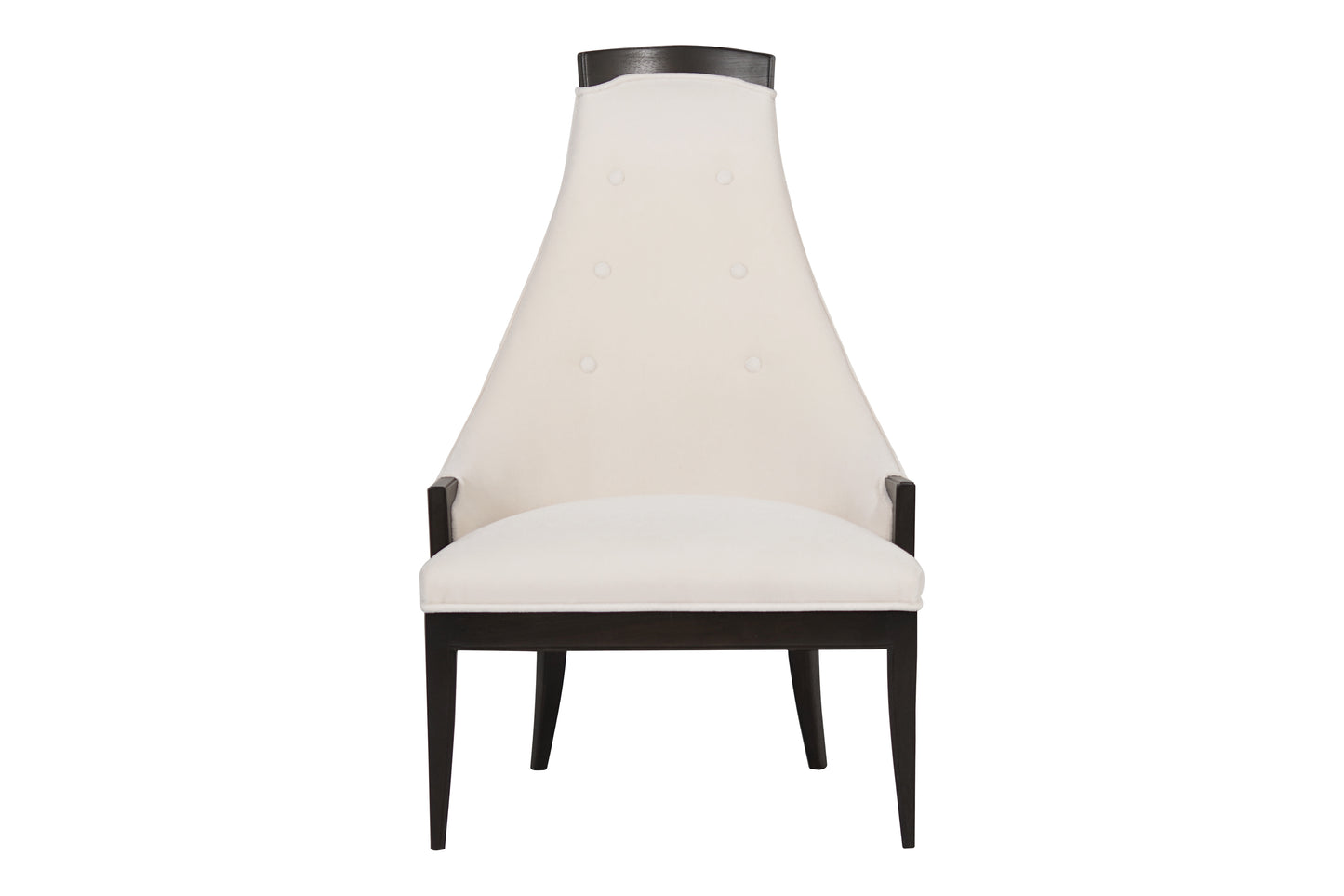 Highback Accent Chair in Ivory Mohair, C. 1950s