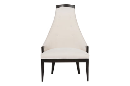 Highback Accent Chair in Ivory Mohair, C. 1950s