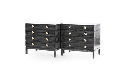 Stacked Bedside Tables in Black Ceruse