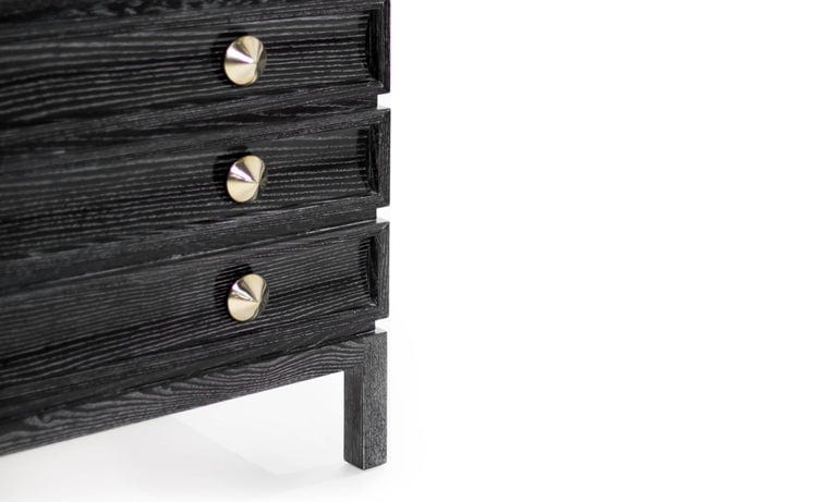 Stacked Bedside Tables in Black Ceruse