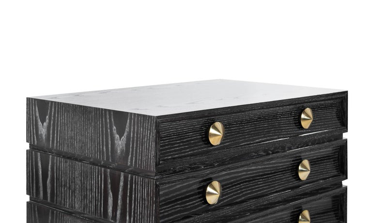 Stacked Bedside Tables in Black Ceruse
