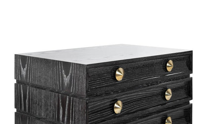 Stacked Bedside Tables in Black Ceruse