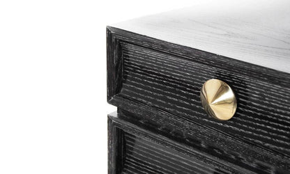 Stacked Bedside Tables in Black Ceruse