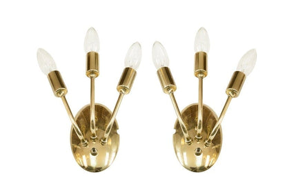 Italian Brass Sconces, 1950s