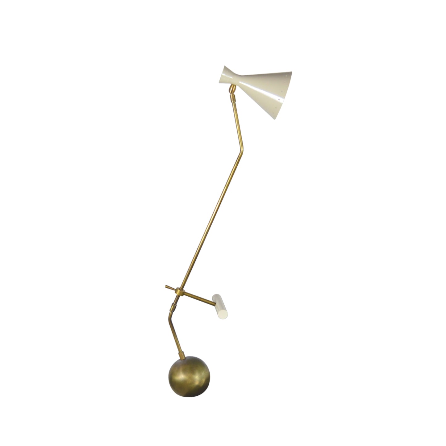 Italian Counter Weight Brass Table Lamp Attributed to Roberto Menghi
