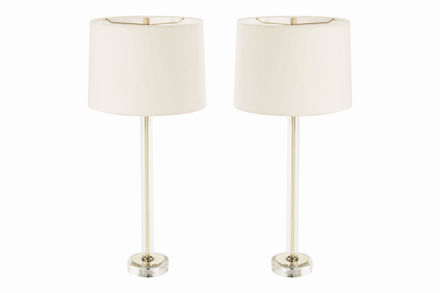 Glass and Brass Table Lamps, C. 1960s