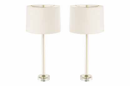 Glass and Brass Table Lamps, C. 1960s