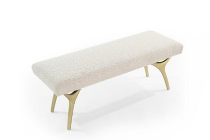 Crescent Bench Series 48 in Brushed Brass