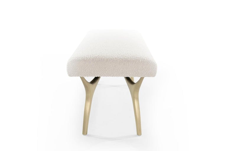 Crescent Bench Series 48 in Brushed Brass