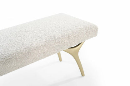 Crescent Bench Series 48 in Brushed Brass