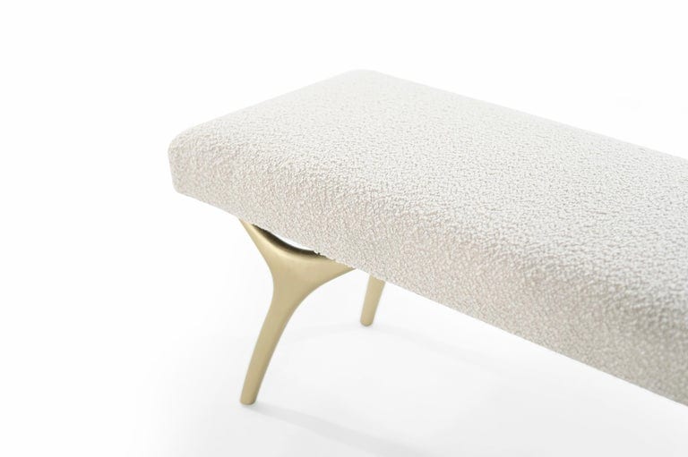 Crescent Bench Series 48 in Brushed Brass