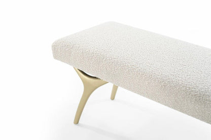 Crescent Bench Series 48 in Brushed Brass