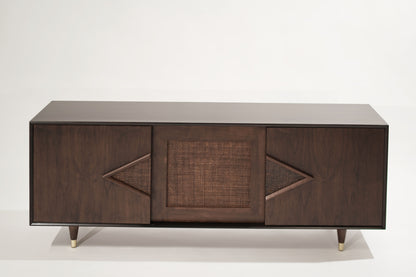 Mid-Century Modern Dark Walnut Credenza, C. 1950s