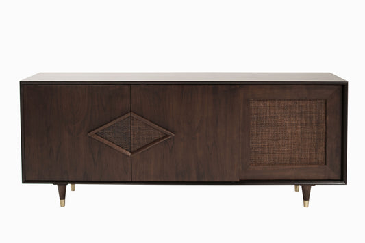 Mid-Century Modern Dark Walnut Credenza, C. 1950s