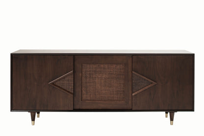 Mid-Century Modern Dark Walnut Credenza, C. 1950s