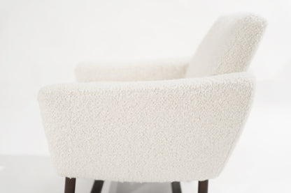 Sculptural Low-Profile Lounge Chairs in Bouclé, Denmark, 1950s