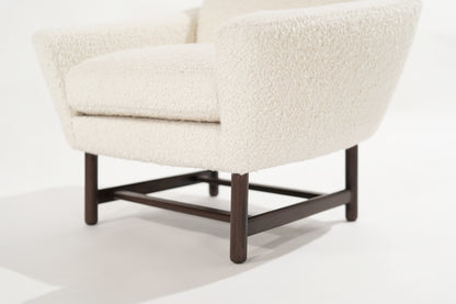 Sculptural Low-Profile Lounge Chairs in Bouclé, Denmark, 1950s