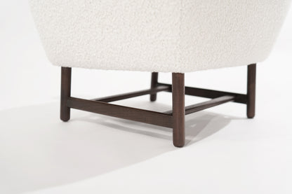 Sculptural Low-Profile Lounge Chairs in Bouclé, Denmark, 1950s