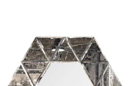 Large Hexagonal Antiqued Mirror