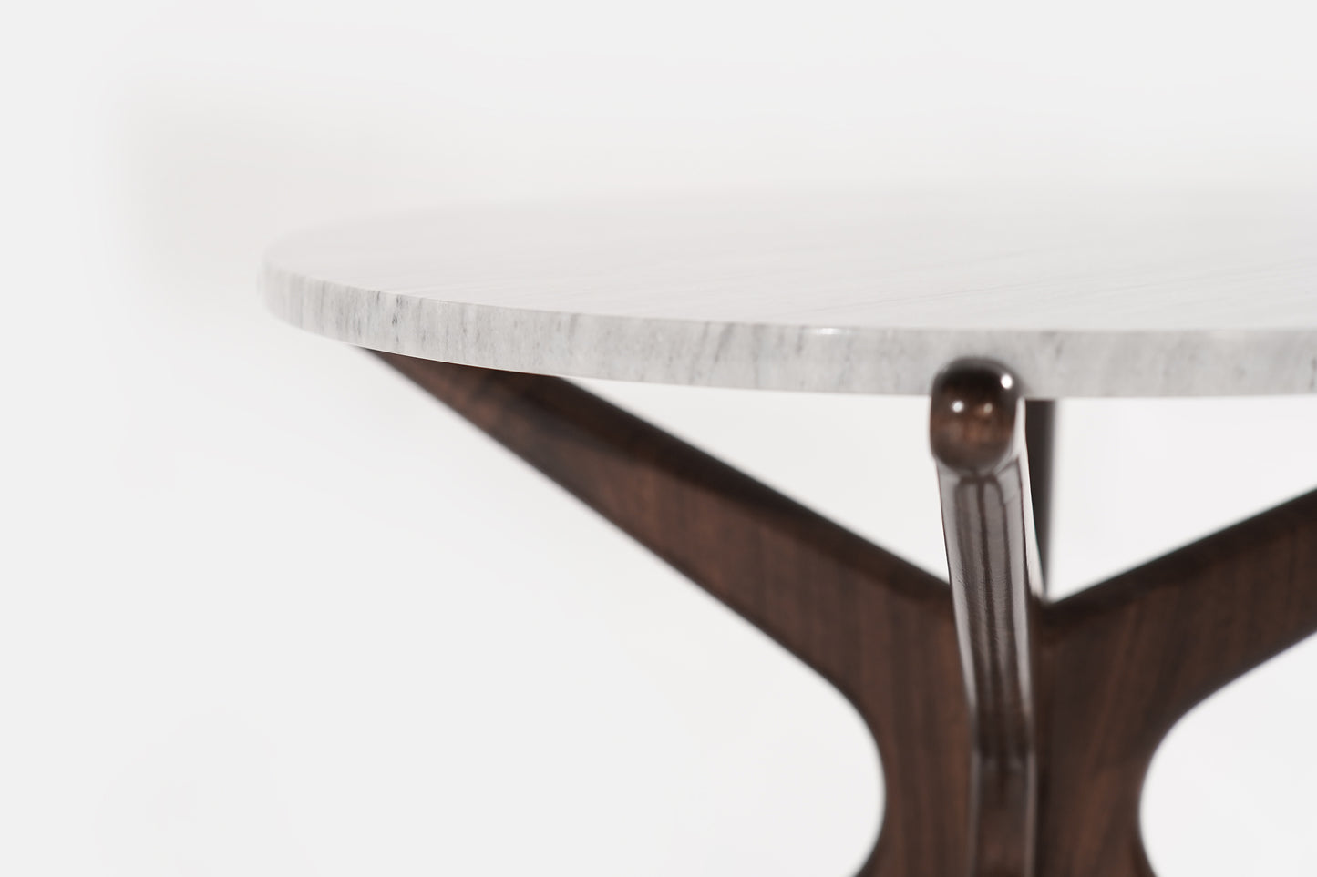 Modernist Gazelle End Table in Walnut and Marble