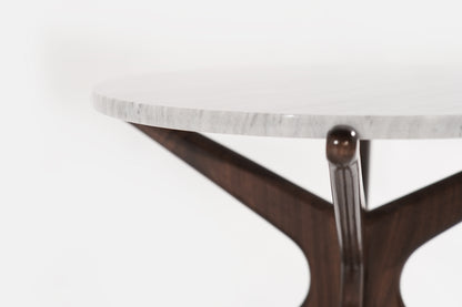 Modernist Gazelle End Table in Walnut and Marble